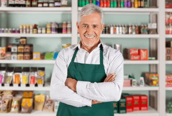 Worker smiling